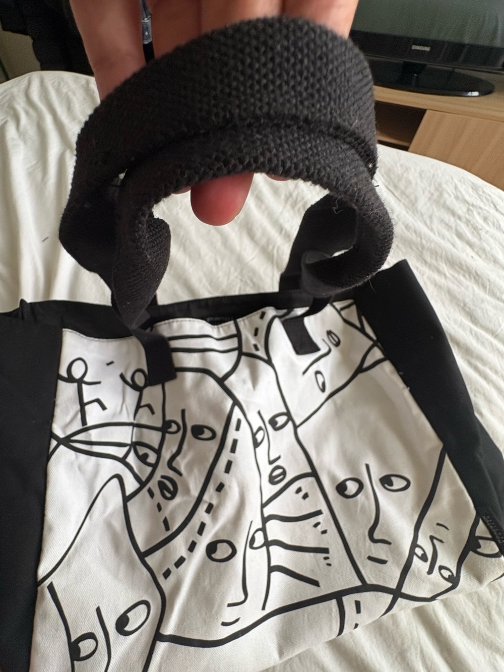 Shantell Martin Rare Limited Edition Canvas Tote Bag Black & White Faces - Picture 8 of 8